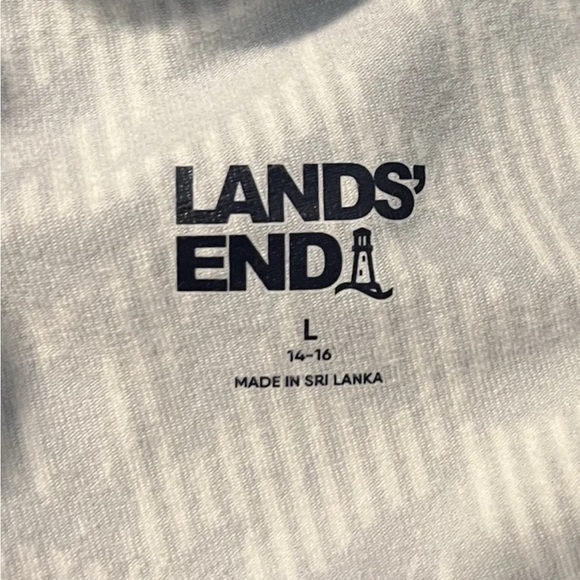 Lands' End Pants Size Large Pull On Cotton Spandex Blend Stretch Black White - Picture 7 of 7